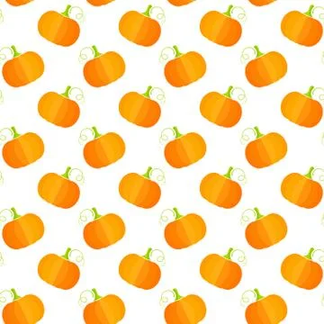 Orange squash Fresh vegetable seamless pattern. Stock Illustration