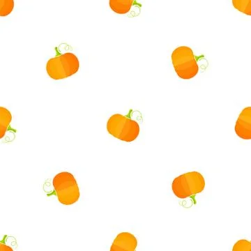 Orange squash fresh vegetable seamless pattern a Stock Illustration