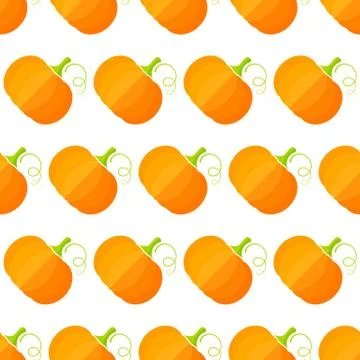 Orange squash summer vegetable seamless pattern Illustrazione stock