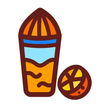 Orange squeezer colored vector icon Stock Illustration