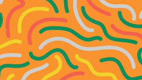 Orange squiggle lines background Stock Illustration