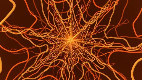 Orange Squiggle Star Zoom Stock Footage 100909635