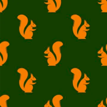 Orange Squirrel Seamless Pattern Illustrazione stock