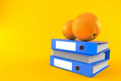 Orange with stack of ring binders Illustrazione stock