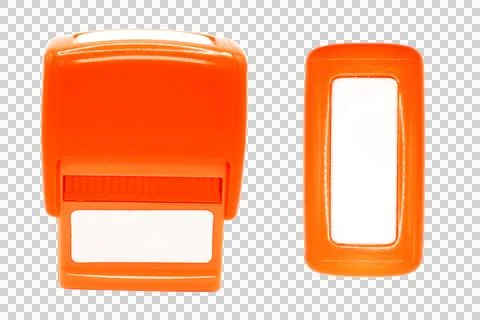 Orange stamp. Stamp without background, stamp mockup. Stock Photos