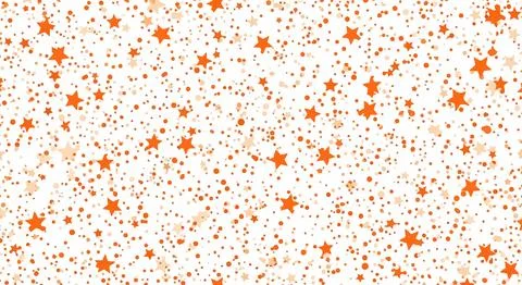 Orange star confetti on white background Stock Illustration