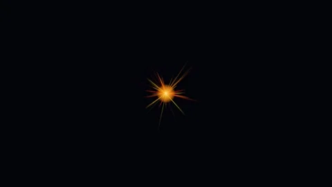 Orange Star Flare Effect on Black Background Stock Footage 340987151