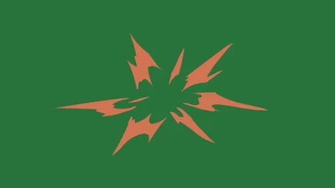 An orange star on a green background and with white border explosion lines it Video stock 335122435