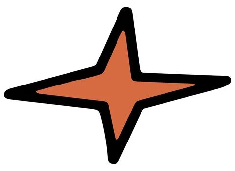 Orange Star Icon on a White Background. Illustration