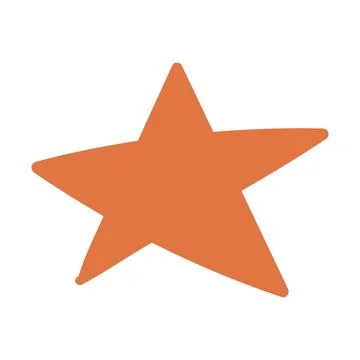 Orange star shape on white background Illustration