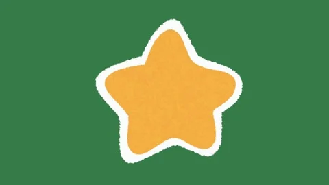 Orange Star with White Border 2D Animation on Green Screen | Decorative Sticker  Stockbeeldmateriaal 333521210