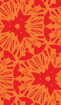 Orange Starburst Repeating Pattern Stock Illustration