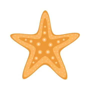 Orange starfish isolated on white background. Flat vector illustration Stock Illustration