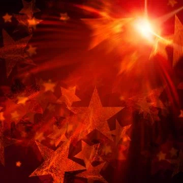 Orange stars with lights Stock Illustration