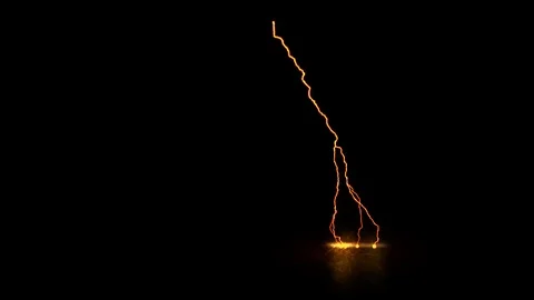 Orange Static Lightning on the Ground Loopable Motion Graphic Element Stock Footage 78969556