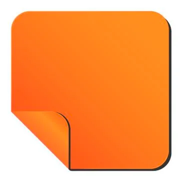 Orange sticker with bent corner. Stock Illustration