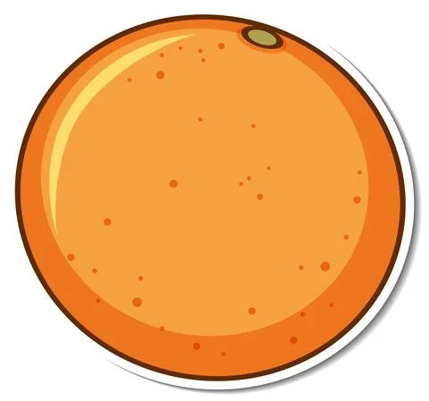 An orange sticker on white background Ilustración de archivo