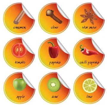 Orange stickers Stock Illustration