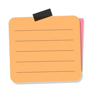 Orange sticky paper note vector illustration isolated on white background Stock Illustration
