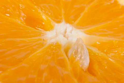Orange stone in orange pulp Stock Photos