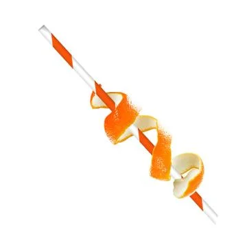 Orange with straw. Stock Photos
