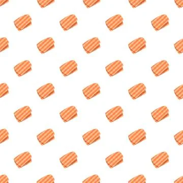 Orange striped folded textile fabric seamless pattern Stock Illustration
