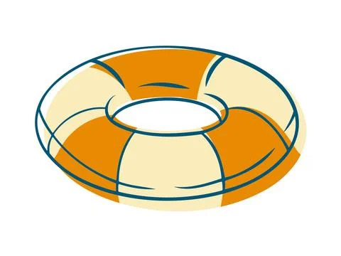 Orange Striped Inflatable Pool Ring Clipart Illustrazione stock