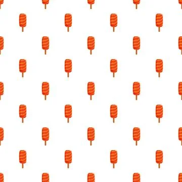 Orange striped popsicles creating a sweet summer pattern Stock Illustration