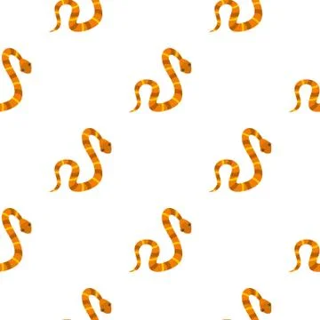 Orange striped snake pattern flat Illustrazione stock