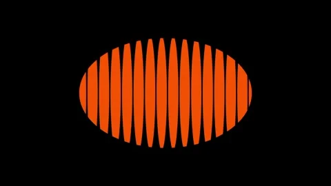 Orange Striped Sound Oval 動画素材 340297252