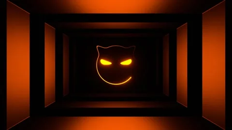 Orange Strobe Cat Face Background VJ Loop in 4K Stock Footage 309016440
