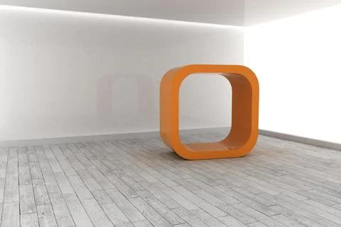 Orange structure in a grey room Foto stock
