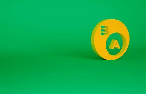 Orange Subsets, mathematics, a is subset of b icon isolated on green backgrou 스톡 일러스트