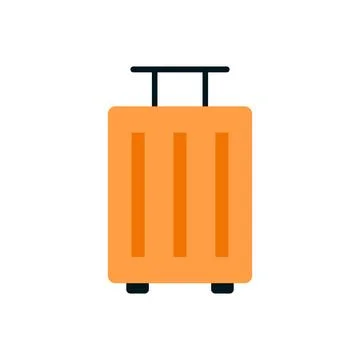 Orange suitcase. Luggage case. Vector. Stock Illustration