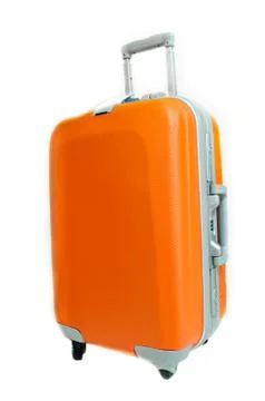 Orange suitcase Foto stock