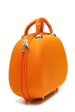 Orange suitcase Foto stock