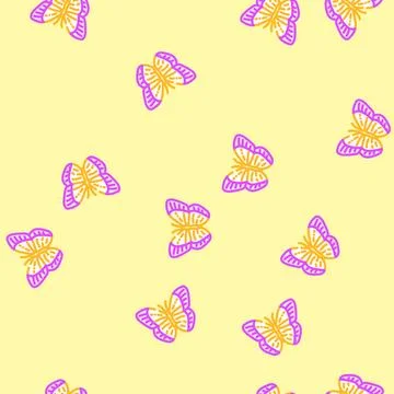 Orange sulfur summer vector seamless pattern Stock Illustration