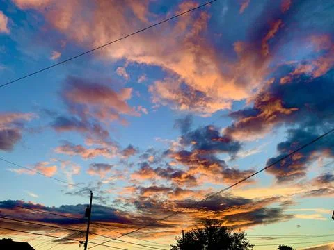Orange Summer Clouds Stock Photos