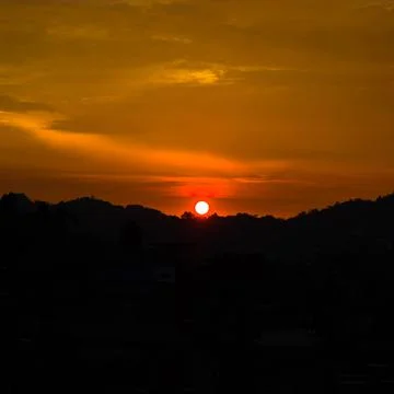 Orange Summer Sunset 库存照片