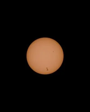 Orange sun with active sun spots Fotos Stock