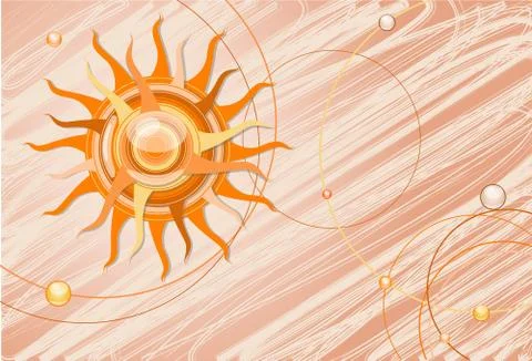Orange sun in the background. Stock Illustration