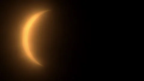 Orange Sun Glowing Behind Clouds and Partial Eclipse Stock Footage 272701737