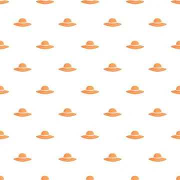 Orange sun hat seamless pattern for summer fashion Stock Illustration