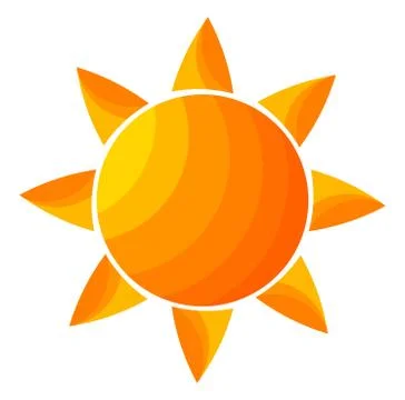 The orange sun icon. Vector illustration Illustrazione stock