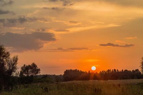 Orange sun Stock Photos