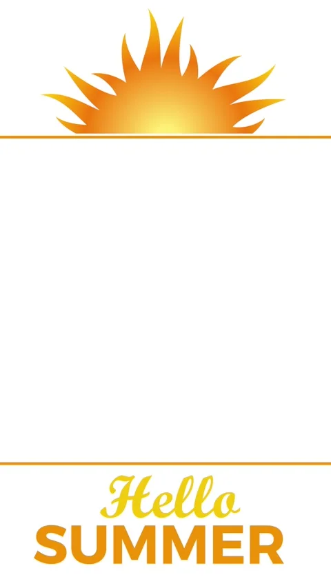 Orange sun rising with hello summer text banner Video stock 338385903