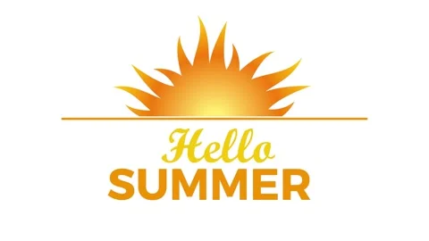 Orange sun rising with hello summer text banner 스톡 동영상 338385906
