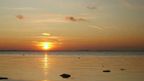Orange sun Sunset time lapse Stock Footage 120467890