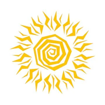 Orange sun on white background vector Stock Illustration