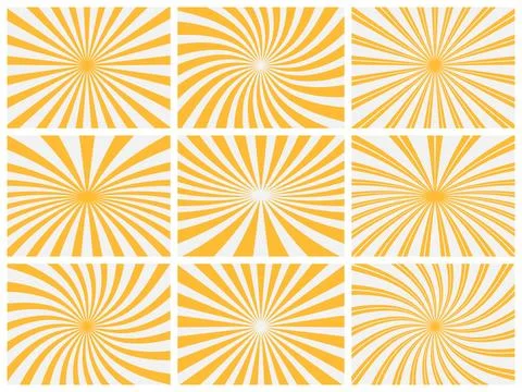 Orange Sunbrust illustration Background Collection EPS Vector Stock Illustration